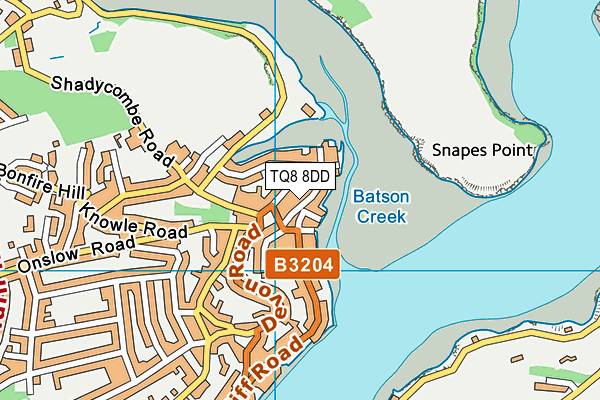 TQ8 8DD map - OS VectorMap District (Ordnance Survey)