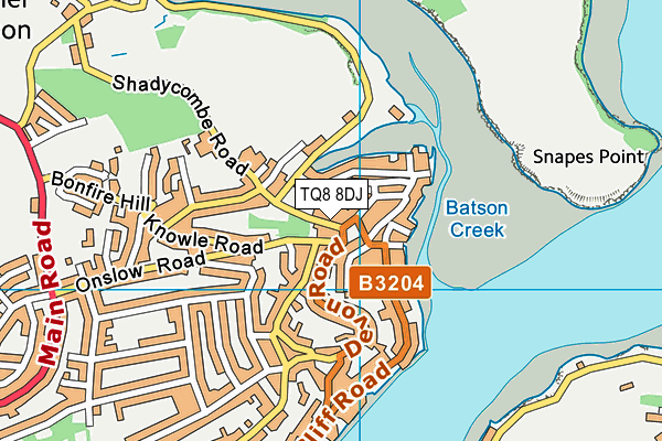 TQ8 8DJ map - OS VectorMap District (Ordnance Survey)