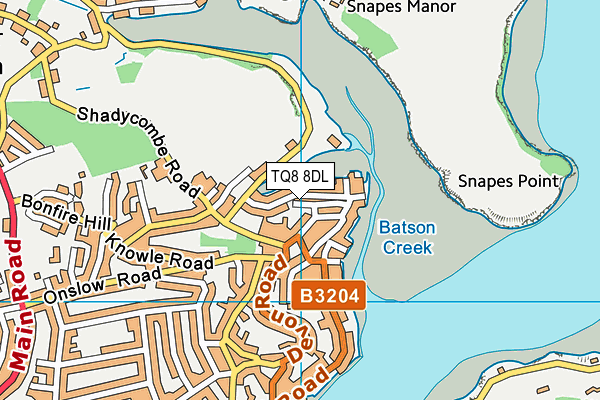 TQ8 8DL map - OS VectorMap District (Ordnance Survey)