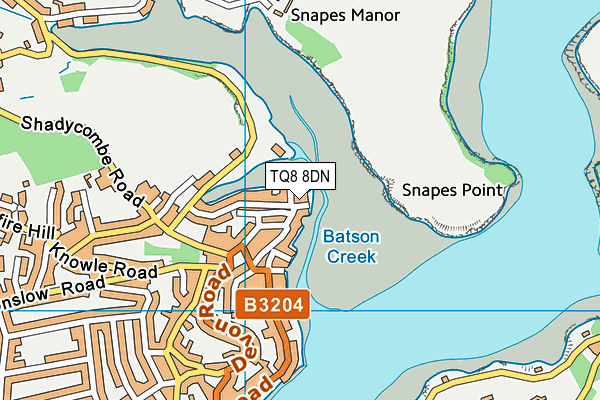 TQ8 8DN map - OS VectorMap District (Ordnance Survey)