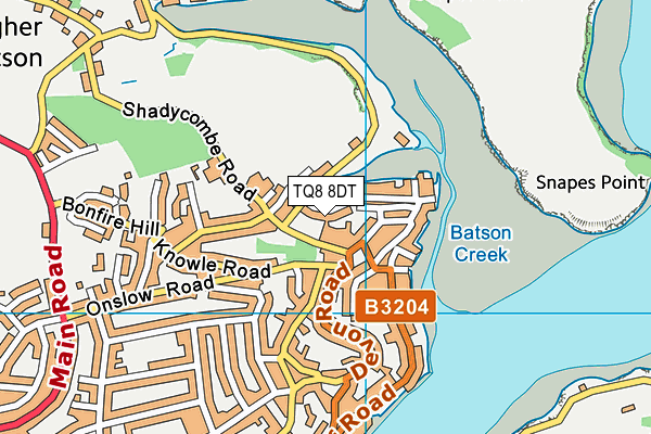 TQ8 8DT map - OS VectorMap District (Ordnance Survey)