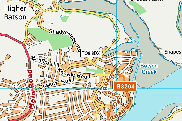 TQ8 8DX map - OS VectorMap District (Ordnance Survey)