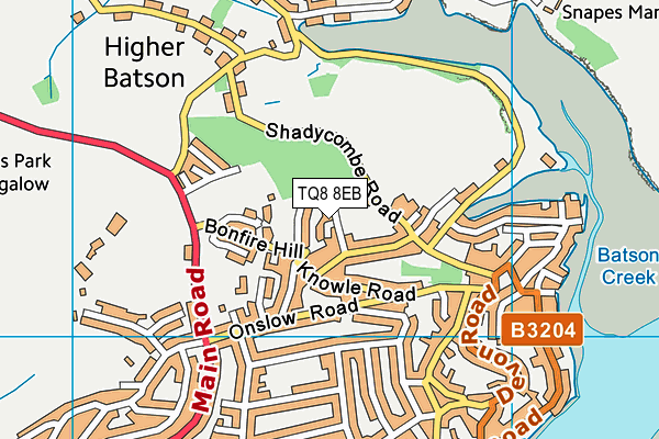 TQ8 8EB map - OS VectorMap District (Ordnance Survey)