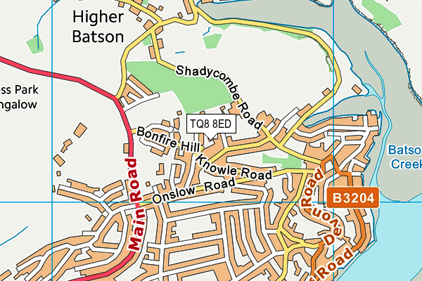 TQ8 8ED map - OS VectorMap District (Ordnance Survey)