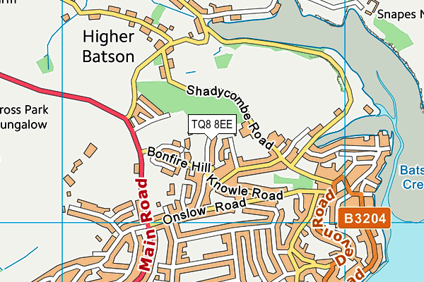 TQ8 8EE map - OS VectorMap District (Ordnance Survey)