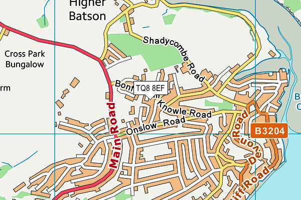 TQ8 8EF map - OS VectorMap District (Ordnance Survey)