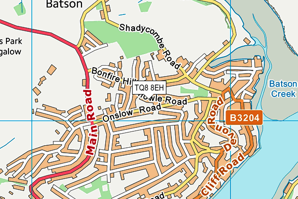 TQ8 8EH map - OS VectorMap District (Ordnance Survey)