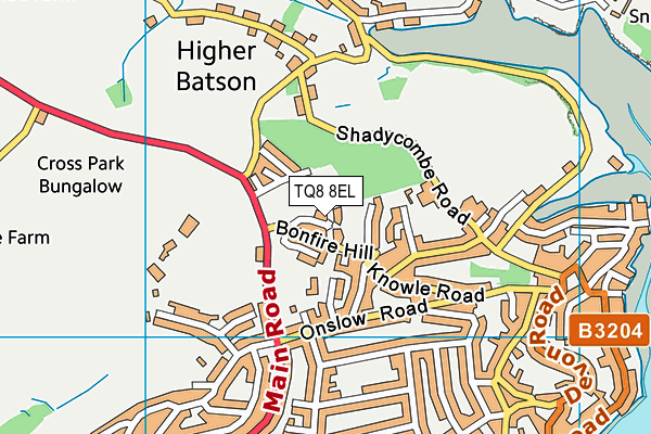 TQ8 8EL map - OS VectorMap District (Ordnance Survey)