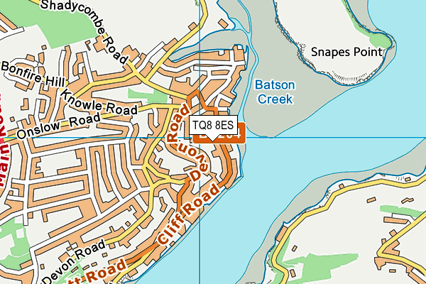 TQ8 8ES map - OS VectorMap District (Ordnance Survey)