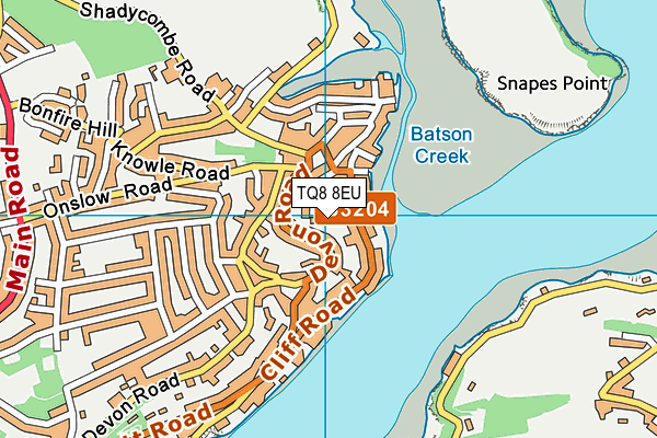 TQ8 8EU map - OS VectorMap District (Ordnance Survey)