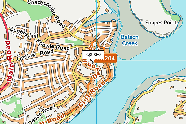 TQ8 8EX map - OS VectorMap District (Ordnance Survey)