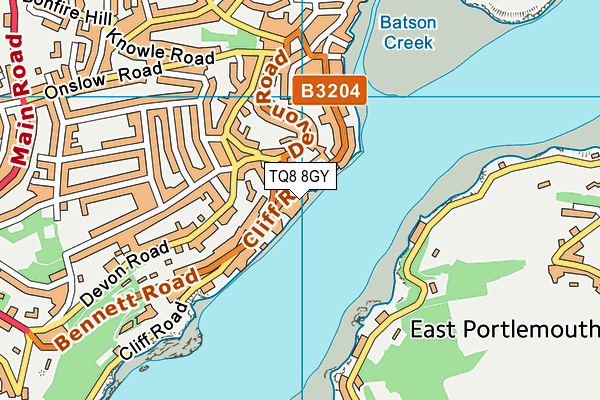 TQ8 8GY map - OS VectorMap District (Ordnance Survey)