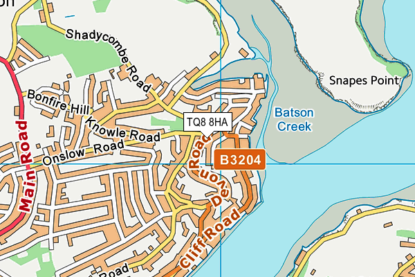 TQ8 8HA map - OS VectorMap District (Ordnance Survey)