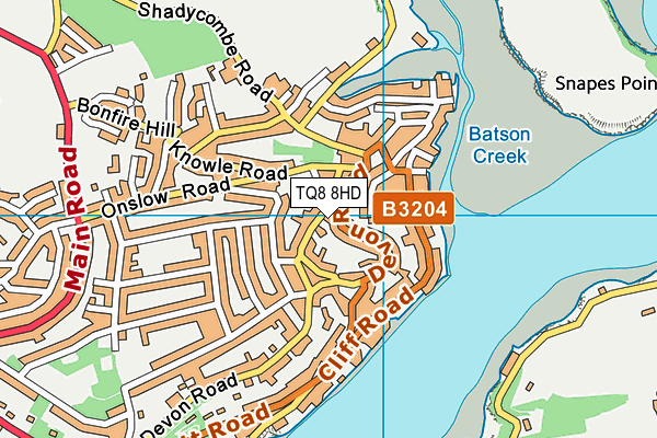 TQ8 8HD map - OS VectorMap District (Ordnance Survey)