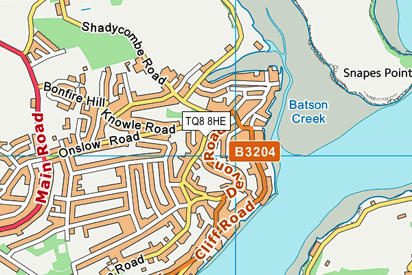 TQ8 8HE map - OS VectorMap District (Ordnance Survey)