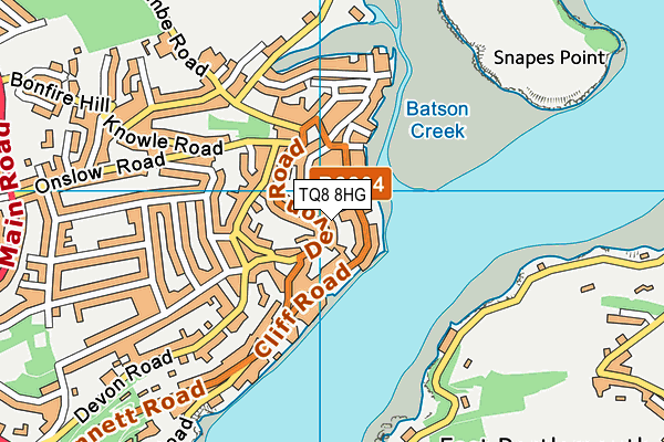 TQ8 8HG map - OS VectorMap District (Ordnance Survey)