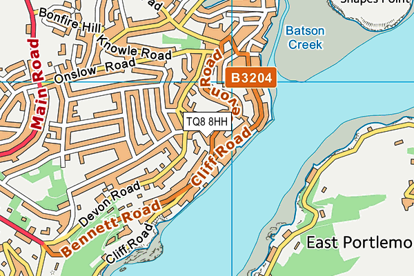 TQ8 8HH map - OS VectorMap District (Ordnance Survey)