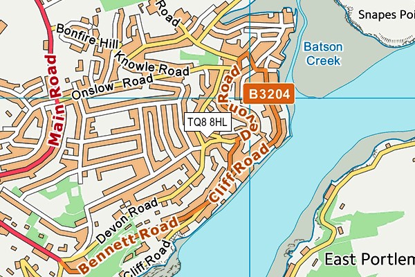 TQ8 8HL map - OS VectorMap District (Ordnance Survey)