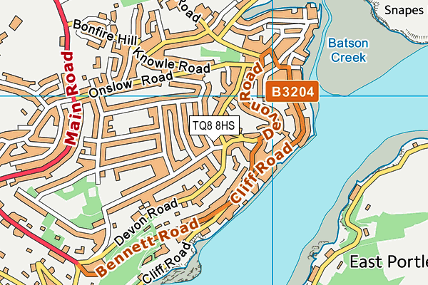 TQ8 8HS map - OS VectorMap District (Ordnance Survey)