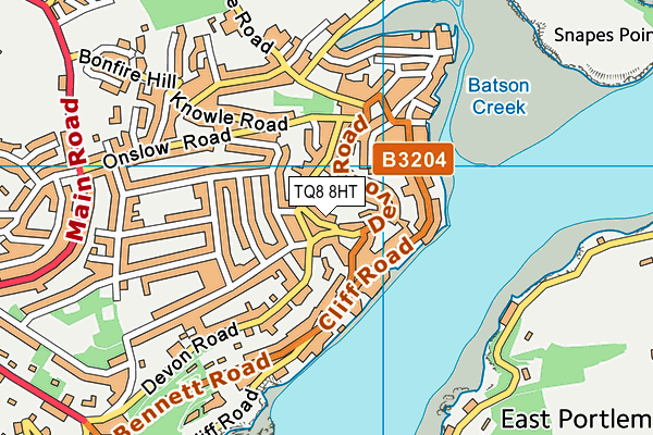 TQ8 8HT map - OS VectorMap District (Ordnance Survey)