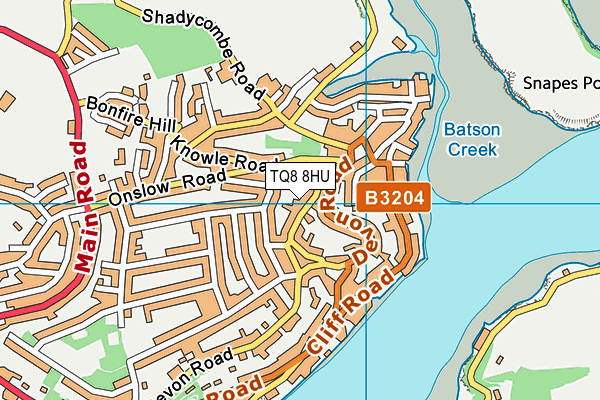 TQ8 8HU map - OS VectorMap District (Ordnance Survey)