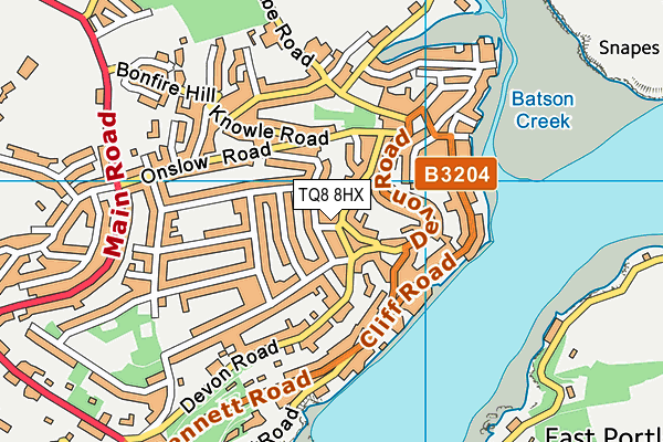 TQ8 8HX map - OS VectorMap District (Ordnance Survey)