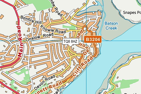 TQ8 8HZ map - OS VectorMap District (Ordnance Survey)