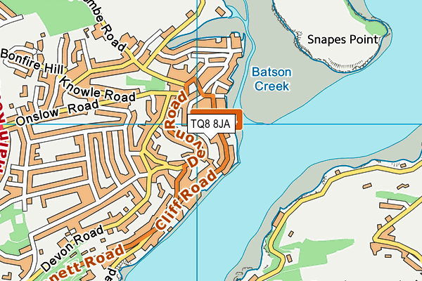 TQ8 8JA map - OS VectorMap District (Ordnance Survey)