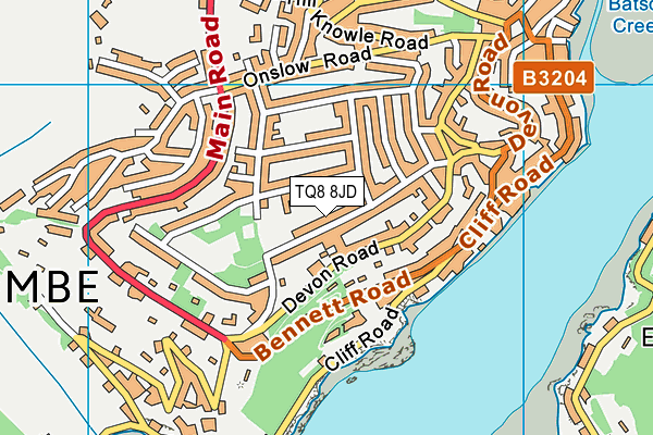 TQ8 8JD map - OS VectorMap District (Ordnance Survey)