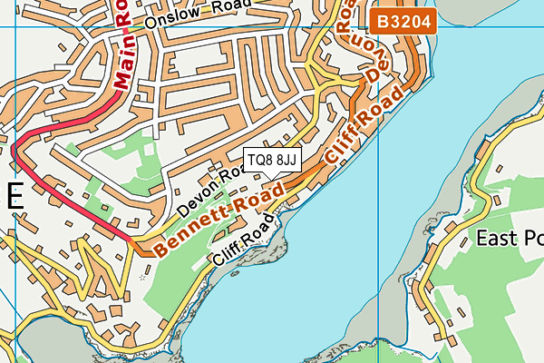 TQ8 8JJ map - OS VectorMap District (Ordnance Survey)