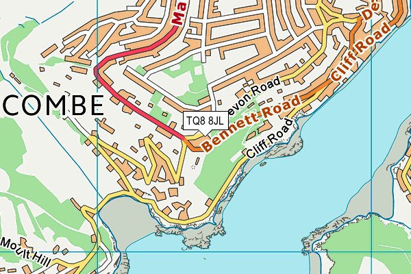 TQ8 8JL map - OS VectorMap District (Ordnance Survey)