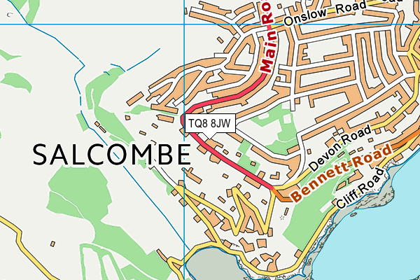 TQ8 8JW map - OS VectorMap District (Ordnance Survey)