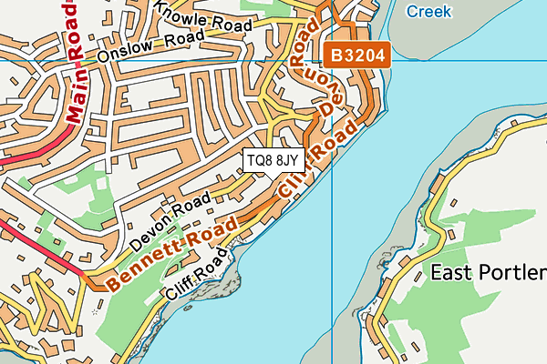 TQ8 8JY map - OS VectorMap District (Ordnance Survey)