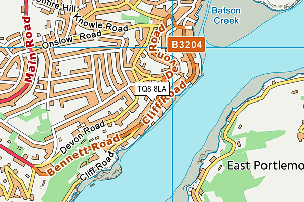 TQ8 8LA map - OS VectorMap District (Ordnance Survey)