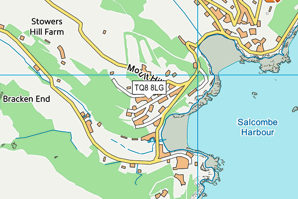 TQ8 8LG map - OS VectorMap District (Ordnance Survey)