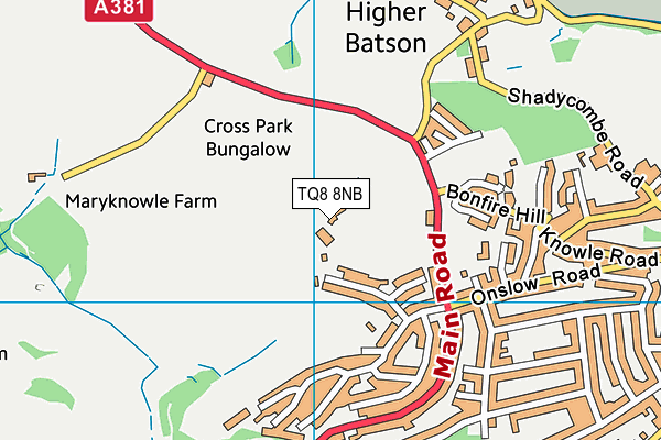 TQ8 8NB map - OS VectorMap District (Ordnance Survey)