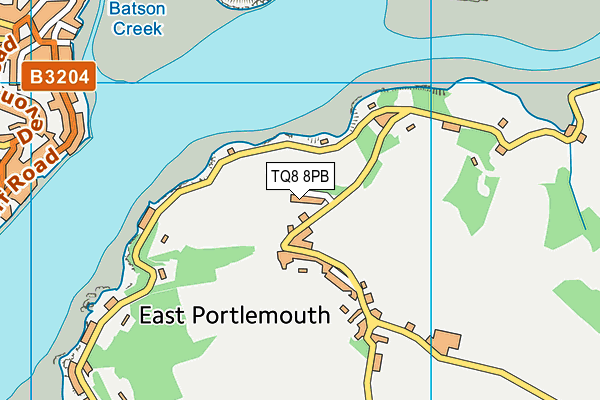 TQ8 8PB map - OS VectorMap District (Ordnance Survey)