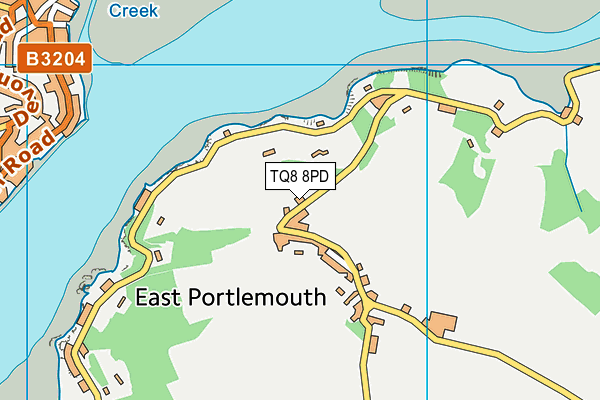 TQ8 8PD map - OS VectorMap District (Ordnance Survey)