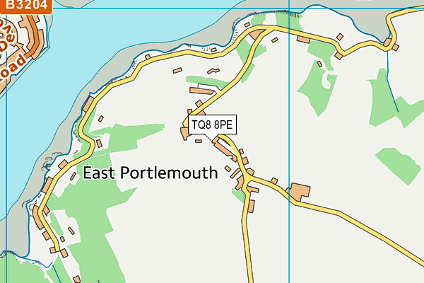 TQ8 8PE map - OS VectorMap District (Ordnance Survey)