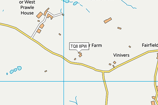 TQ8 8PW map - OS VectorMap District (Ordnance Survey)