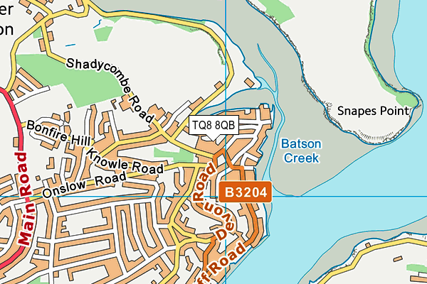 TQ8 8QB map - OS VectorMap District (Ordnance Survey)