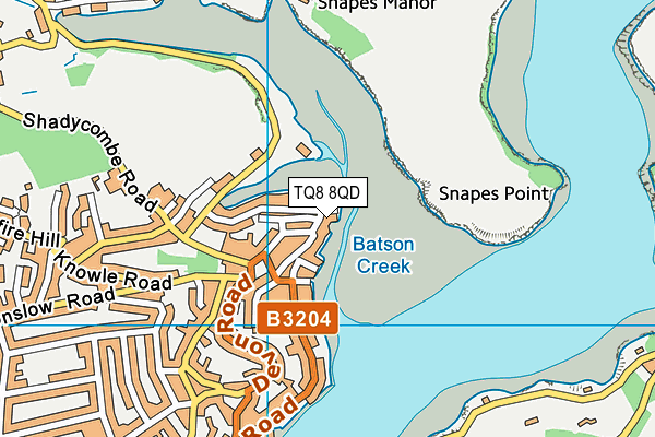 TQ8 8QD map - OS VectorMap District (Ordnance Survey)