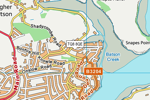 TQ8 8QE map - OS VectorMap District (Ordnance Survey)