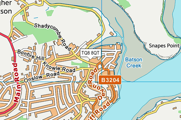 TQ8 8QT map - OS VectorMap District (Ordnance Survey)