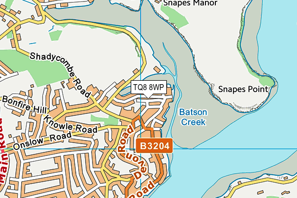 TQ8 8WP map - OS VectorMap District (Ordnance Survey)