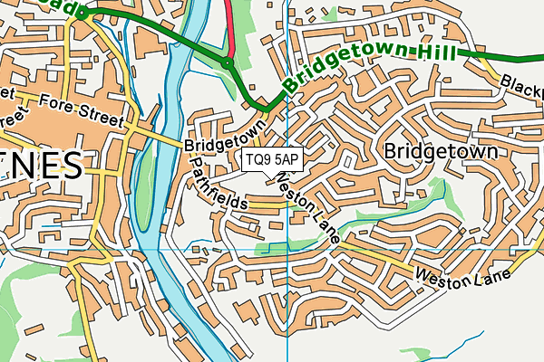 TQ9 5AP map - OS VectorMap District (Ordnance Survey)