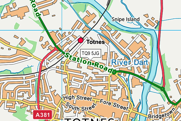 TQ9 5JG map - OS VectorMap District (Ordnance Survey)