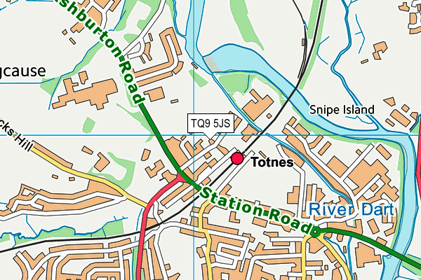 TQ9 5JS map - OS VectorMap District (Ordnance Survey)