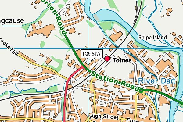 TQ9 5JW map - OS VectorMap District (Ordnance Survey)