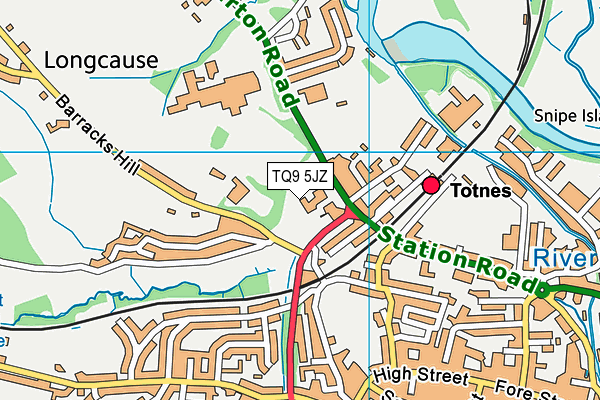 TQ9 5JZ map - OS VectorMap District (Ordnance Survey)